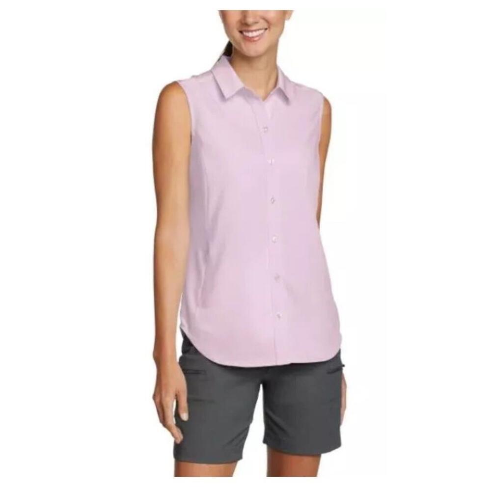 WOMENS EDDIE BAUER BREATHEABLE FABRIC SLEEVELESS TOP, Purple, Medium AB1